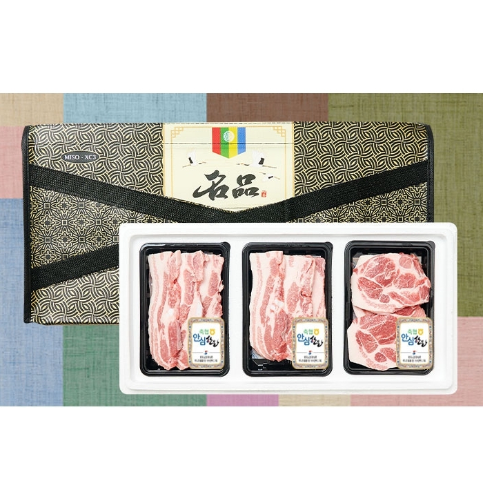 명절선물 축협안심 1등급 한돈 돼지고기 선물세트 실속1호 1.2kg 삼겹살 목살