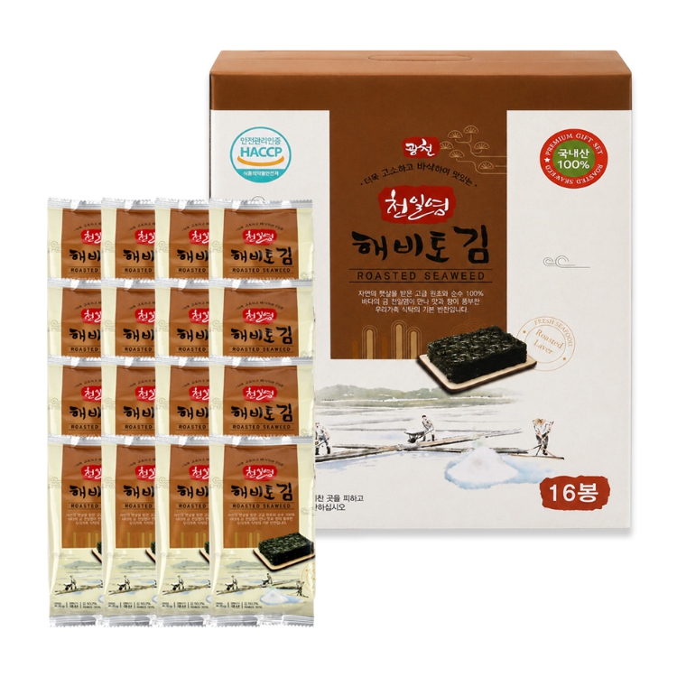 명절선물 광천김 도시락김 16봉(1박스) x 2박스 구운김 추석 선물세트