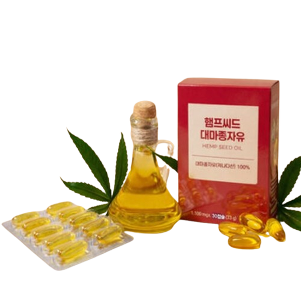 햄프씨드 대마종자유 1,100mg x 30캡슐 오메가3 오메가6 대마씨유 대마씨오일