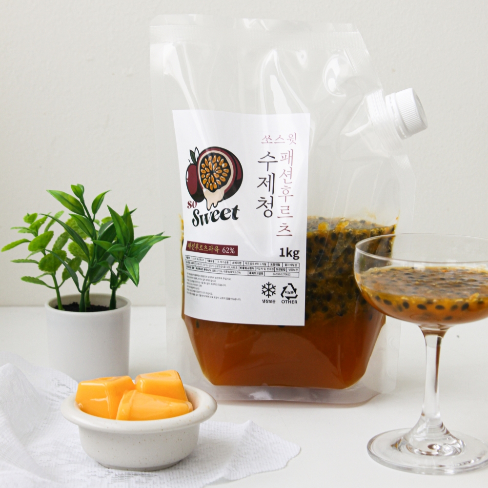 쏘스윗 패션후르츠청 1kg 수제 과일청 천연당 수제청