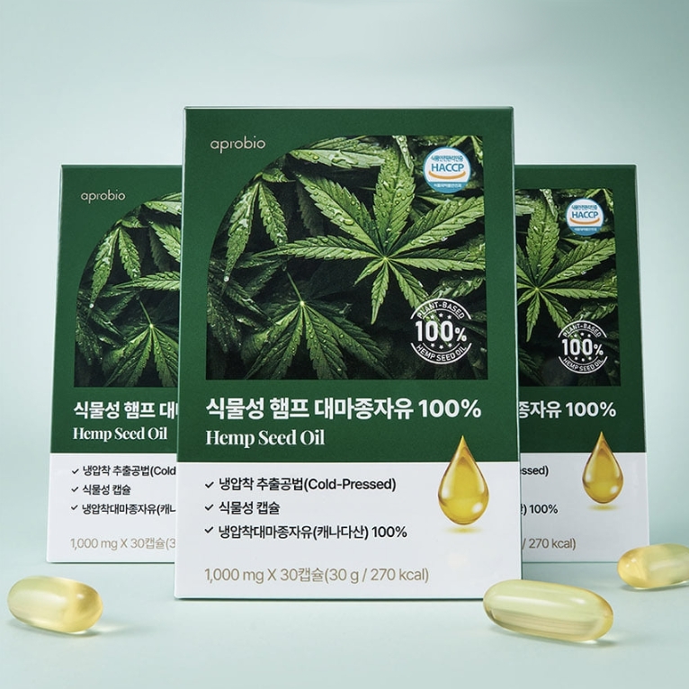 식물성 햄프씨드 대마씨유 캐나다 대마종자유 1000mg x 30캡슐 x 3박스 3개월