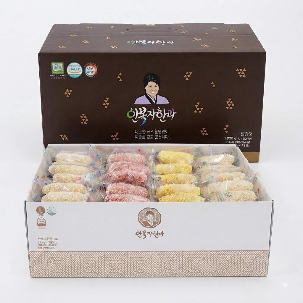 안복자 명인1호 수제 한과 선물세트 전통 찹쌀 유과 1kg 명절선물