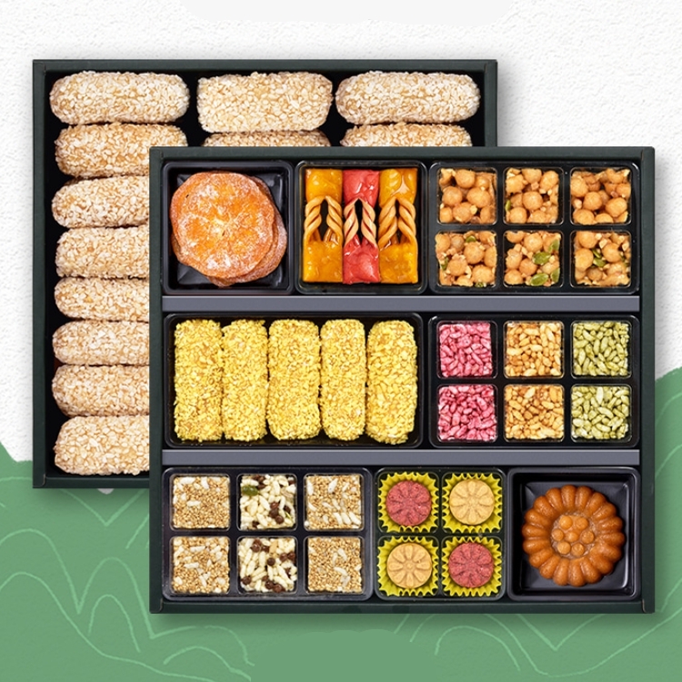 설날 명절선물 사임당 한과 선물세트 꽃담 2단 유과 약과 약식 강정 오란다